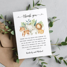 Safari Animals Watercolor Geburtstag I Kinderdusch Dankeskarte