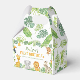 Safari Animals  Wild One Birthday Party Geschenkschachtel