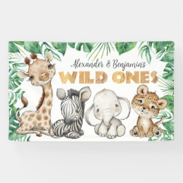 Safari Animals Wild Ones Birthday Banner