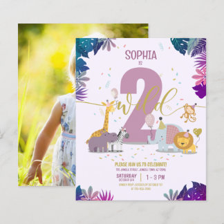 Safari Animals Zwei Wild Girl Budget Foto Geburtst