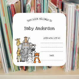 Safari Animaux Baby shower autocollant de la plaqu