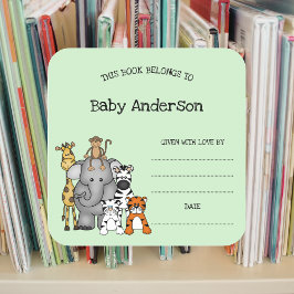 Safari Animaux Baby shower autocollant de la plaqu