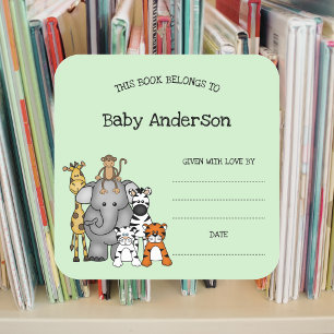 Safari Animaux Baby shower autocollant de la plaqu