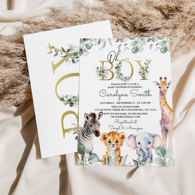 Safari Animaux Baby shower de verdure Invitation (Créateur téléchargé)