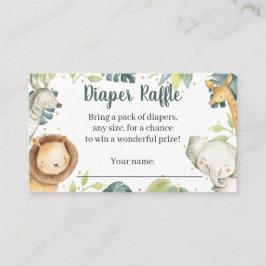 Safari Animaux Baby shower Déchets Carte Raffle
