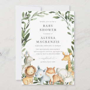 Safari Animaux Baby shower Invitation