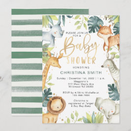 Safari Animaux Baby Shower Invitations