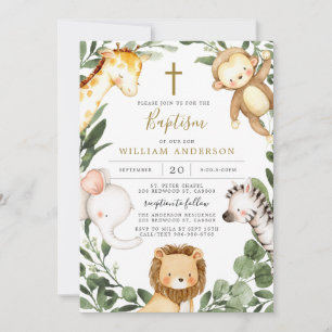 Safari Animaux Baptême / Invitation Christening