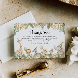 Safari Animaux Carte de remerciements Jungle Wild 