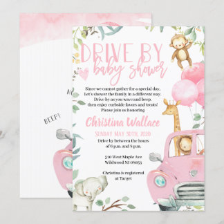 Safari Animaux Conduite Par Bébé Douche Invitation