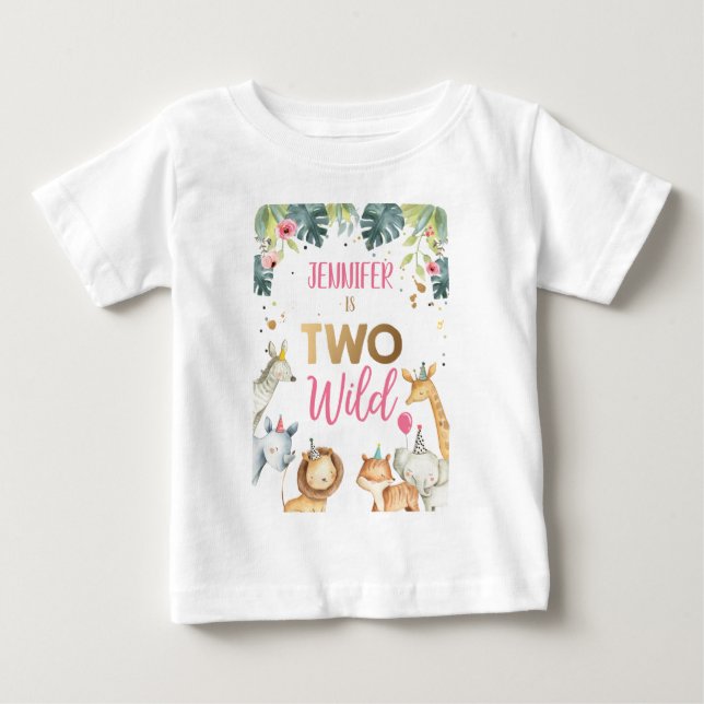 Safari Animaux Fille Anniversaire T-shirt Enfant s (Devant)