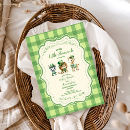 Safari Animlas Lucky Little Kleeblatt Baby Dusche Einladung