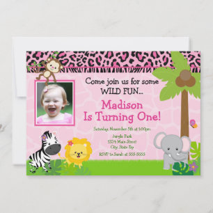 Safari Anniversaire Invitation Jungle Safari Girl 