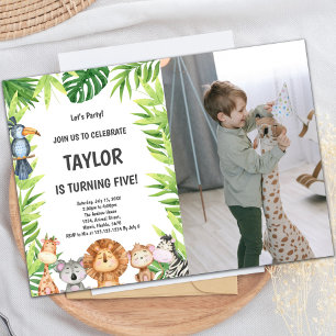 Safari Anniversaire Invitations avec photo