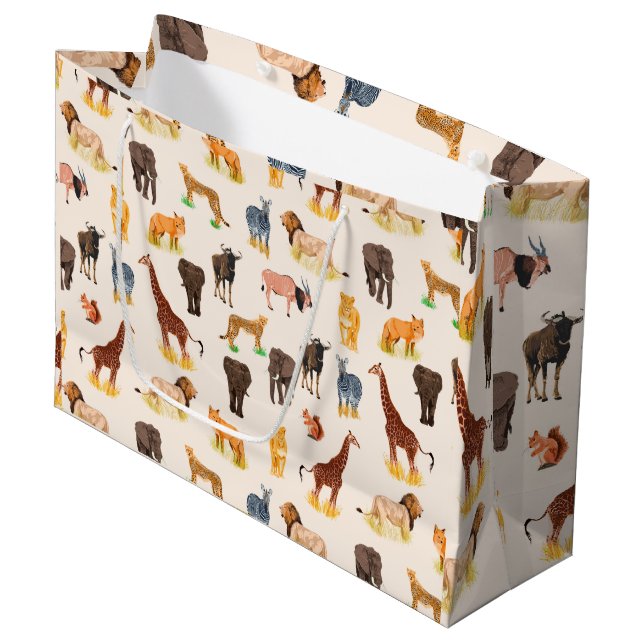 Safari-Anvisieren Große Geschenktüte (Vorderseite Schrägansicht)