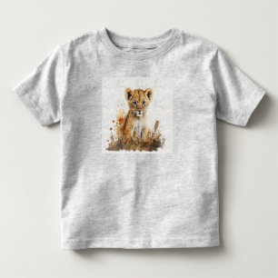 Safari Aquarell zeichnend - Löwenking Kleinkind T-shirt