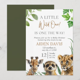 Safari Baby Animals Baby Dusche Einladung