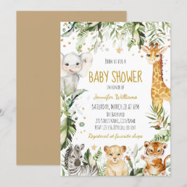 Safari Baby Animals Baby Dusche Einladung