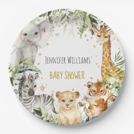 Safari Baby Animals Baby Dusche Pappteller