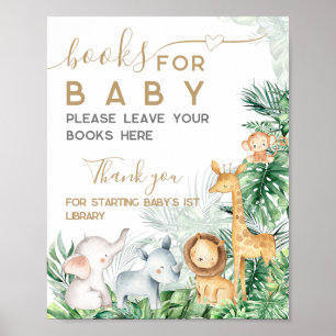 Safari Baby Animals Baby Showbücher Poster