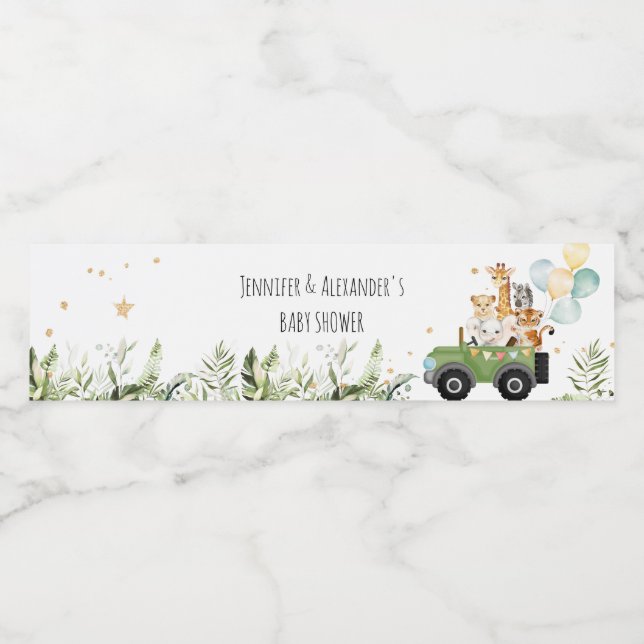 Safari Baby Animals Baby Shower (Einzelnes Label)