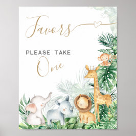 Safari Baby Animals Baby Shower Sweet favorisiert Poster