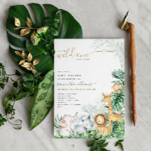 Safari Baby Animals Greenery Baby Shower