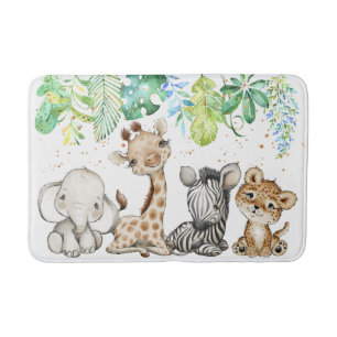 Safari Baby Animals Kids Badematte