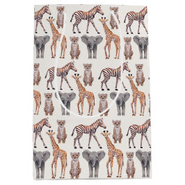 Safari Baby Animals Muster  Mittlere Geschenktüte
