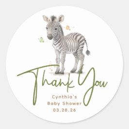Safari Baby Animals Niedlich Zebra Vielen Dank Runder Aufkleber