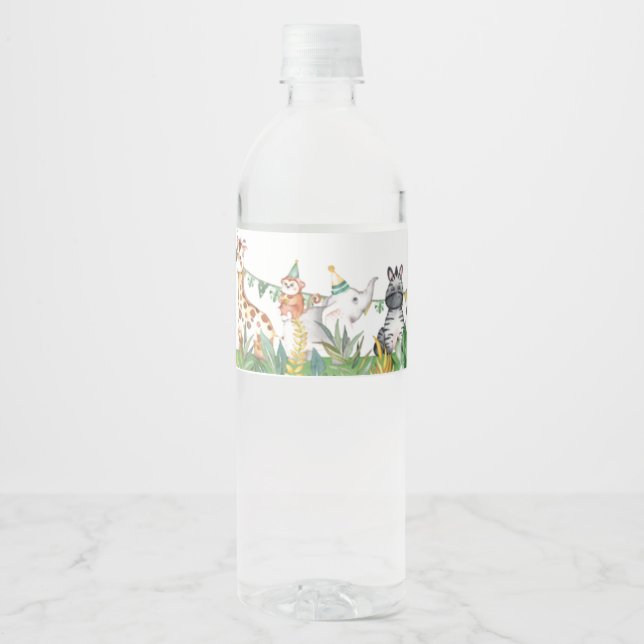 Safari Baby Dusche Beverage Label Set (Vorderseite)