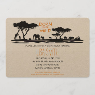 Safari Baby-Dusche Einladung