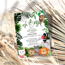Safari Baby Dusche Einladungen Little Wild One
