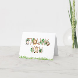 Safari Baby Dusche geklappt Dankeschön Karte