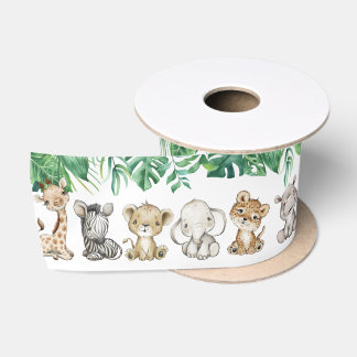 Safari Baby Dusche I Birthday Animals Satin Ribbon Satinband