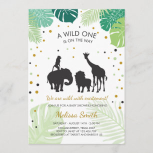 Safari Baby Dusche laden Zoo Wilde Jungle Tiere ei Einladung