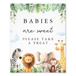 Safari Baby Dusche Leckerei Zeichen Fotodruck