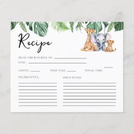 Safari Baby Dusche Rezept Karte