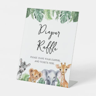 Safari-Baby-Dusche Windelwanne Sockelschild