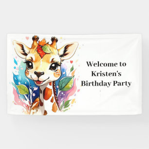 Safari Baby Giraffe Custom Geburtstag Banner
