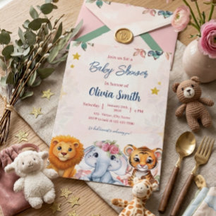 Safari-Baby-Party Einladung