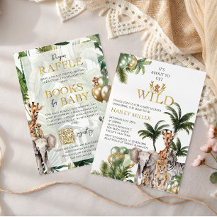 Safari-Baby-Party-Einladung Wild One Dschungeltier Einladung