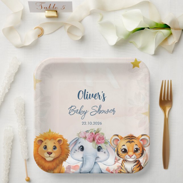 Safari-Baby-Party Pappteller (Hochzeit)