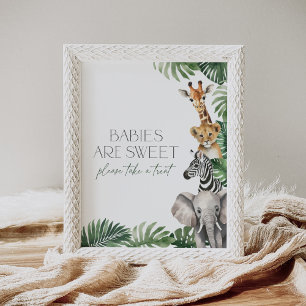 Safari Baby Shower Babies sind süße Leckereien Unt Poster