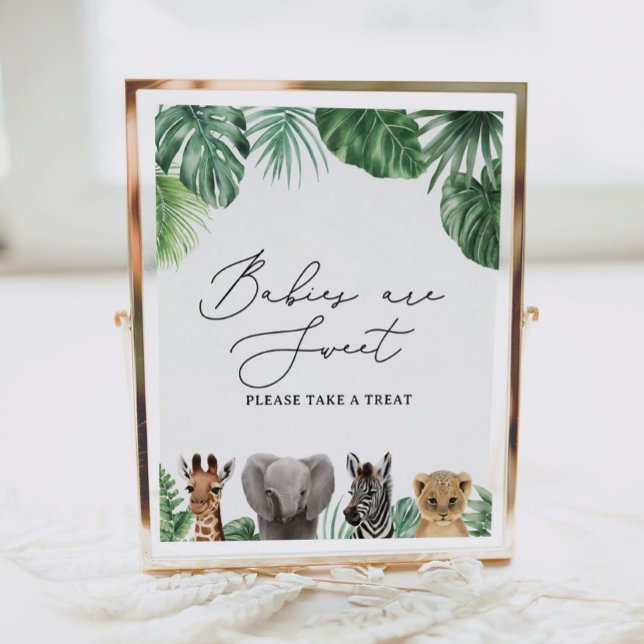 Safari Baby Shower Babys sind Sweet Sign Poster (Von Creator hochgeladen)