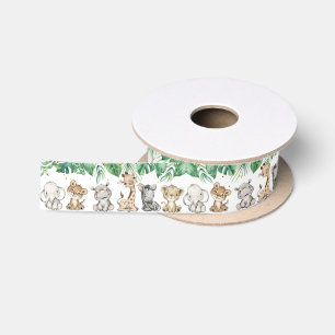 Safari-Baby-Shower-Birthday-Tiere Goldene Konfetti Satinband
