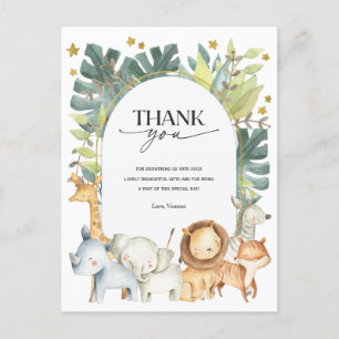Safari Baby Shower danke Postcard Einladungspostkarte