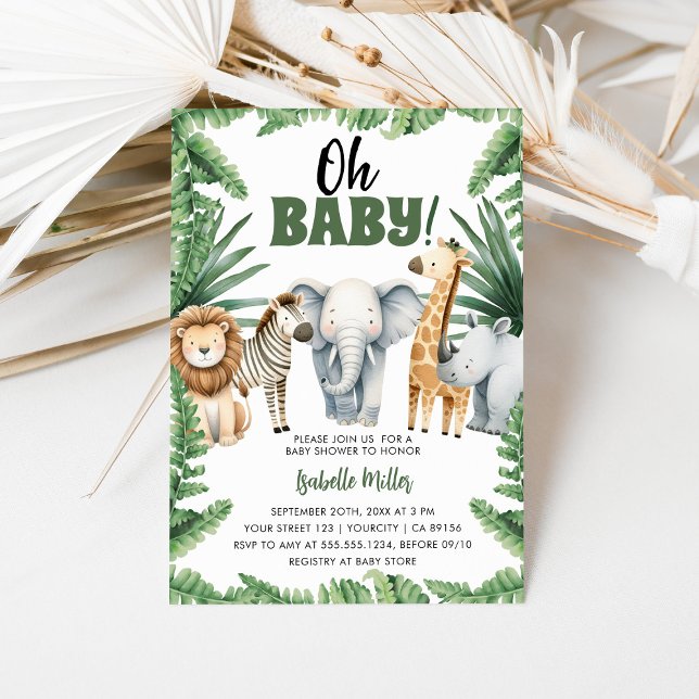 Safari Baby Shower Einladung (Safari Baby Shower Invitation)