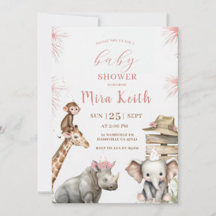 Safari-Baby-Shower-Einladung Dschungel-Tier-Baby Einladung