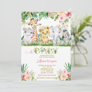 Safari-Baby-Shower-Einladungspaket Einladung